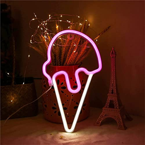 Ice Cream LED Insegna al neon Led Modellazione Luce Lettere luminose Cartello Pannello in acrilico Luce decorativa al neon, 32,5x18,5 cm