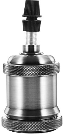 MYOBU 6 stücke aluminium vintage licht anschluss praktisch E-27 E-26 Lampenhalter für zuhause Lampenfassung (Color : Chrome)