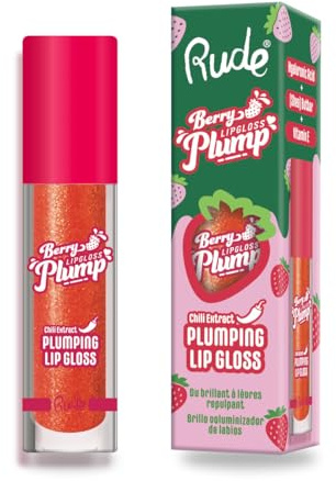 RUDE - Volumenlipgloss | Erfrischende Formel | Sanftes und glänzendes Finish | Kühnes Kirschrot, Cherry Bomb, 10 ml (Packung mit 1)