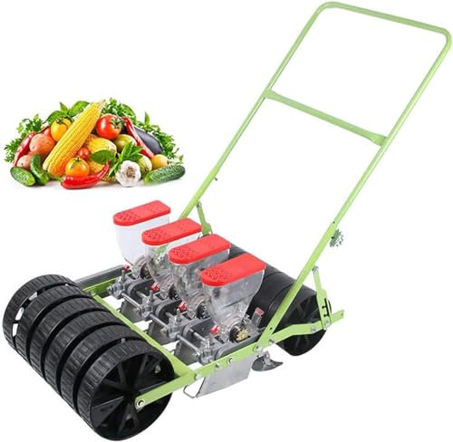 Hand Push Garden Seeder, Manual Vegetable Planter Precision Seeder, The Ditching Depth, Row Spacing and Plant Spacing Can Be Adjusted, for Sweet Corn, Radishes, Leeks, Spinach, Carrots