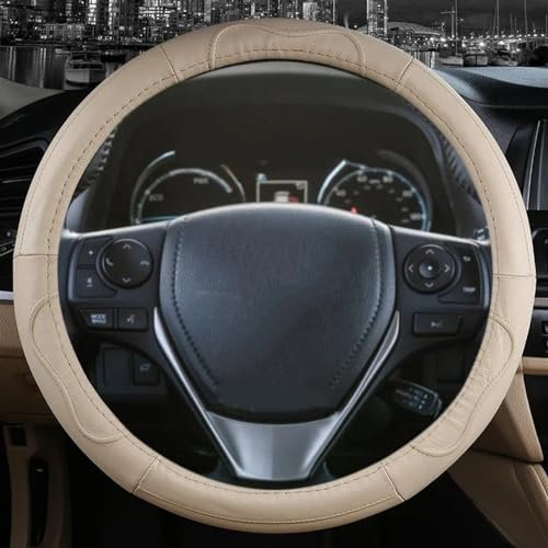 PIWINE Einfach Zu Installierender Echtleder-Lenkradbezug Für Toyota Für Scion IM 2016 (Color : BEIGE)