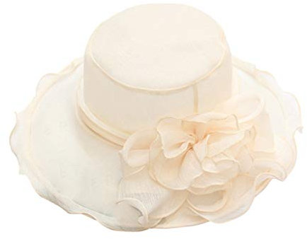 Mützen Klein Hochzeit Damen Fancy Hut Damen Party Cap Tea Brim Wide Fascinator Baseball Caps Indianapolis Cap (Beige, One Size)