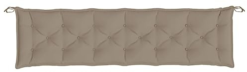 Gecheer Gartenbankauflage, Bankauflage, Sitzkissen Outdoor, Polsterauflage Bankpolster, Bankkissen, Taupe 200x50x7 cm Oxford-Gewebe