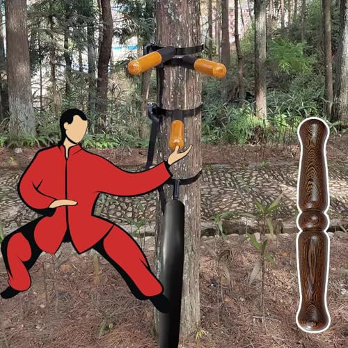 Oracra Martial Arts Dummy Portable Wing Chun Man Pile Trainer, Kung Fu Practice Target for Outdoor Tree/Hard Object, Tai Chi Ruler Stick, Martial Arts Training Equipment