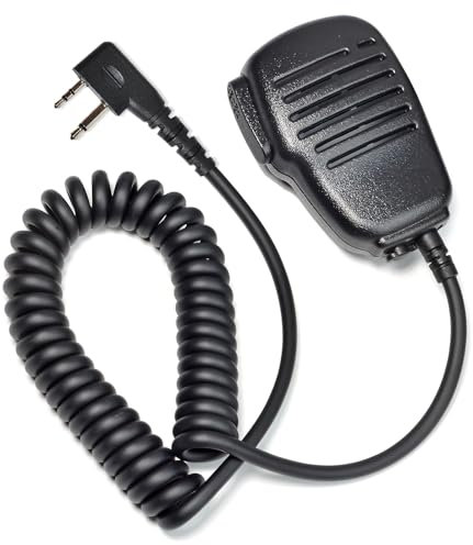 HYS Microphone de haut-parleur avec PTT et clip rotatif - Pour appareils radio - Compatible avec Midland G7 Pro G8 G9 pro M24 2 broches