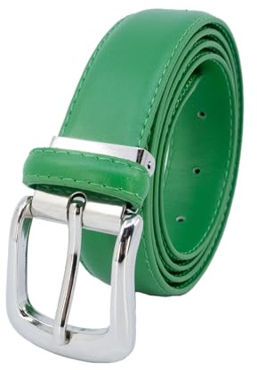 YEHMAN Klassischer 3 cm breiter Gürtel aus Rindspaltleder, verstellbar, silberfarbene Dornschließe 120 cm