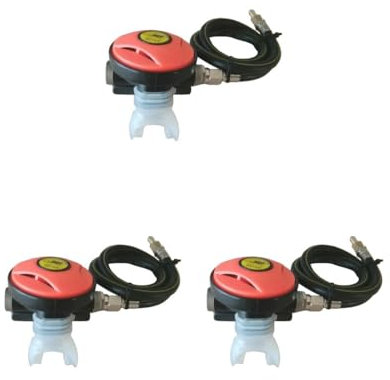 Timcryxient 3er-Set Orange Explorer Atemregler für Tauchen, 2. Stufe, Oktopus, Wasserpfeife