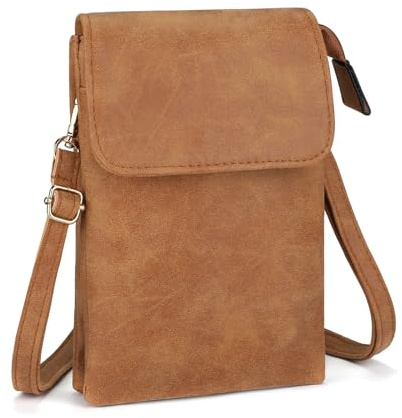 BAIGIO Kleine Handy Umhängetasche Damen Handytasche mit Geldbörse zum Umhängen PU Leder Tasche mit Verstellbarem & Abnehmbarem Schultergurt