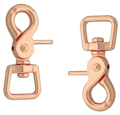 2er Set 360 Grad Scherenkarabiner – Vielseitige Snaps für Zügel und Leinen. Für Pferde und Hunde sowie Outdoor-Aktivitäten (Rosegold)