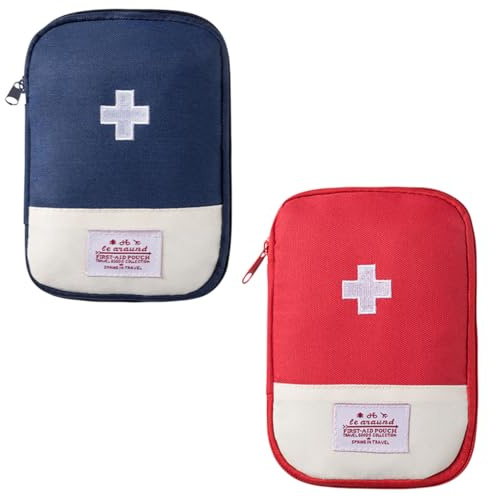 CATOR 2-Stück Reiseapotheke-Tasche Mini Erste-Hilfe-Tasche Tragbare Aufbewahrungstasche für Zuhause Schule Büro Reisen Outdoor