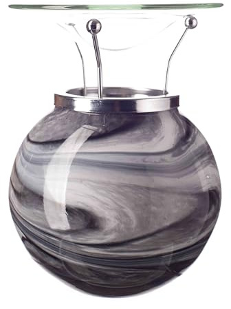 Amelia Art Glass Tealight Burner, Mouth Blown Glass, 16 cm Height, Night Sky