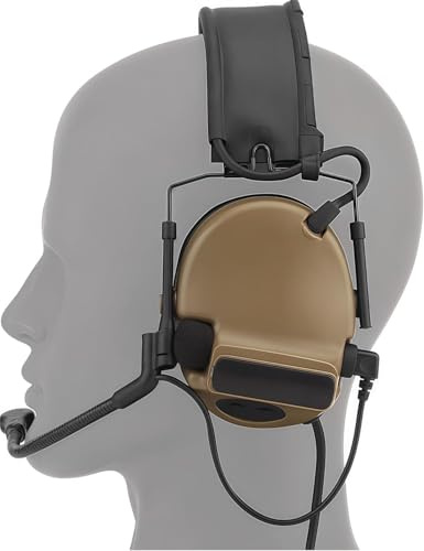 ACEXIER C5 Abnehmbares Stirnband Taktisches Headset ohne Lärmreduzierung Ohrenschützer Schieß-Headset PTT-Adapter