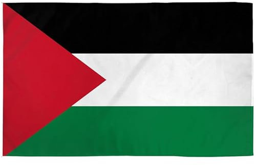 PIRO89-2 Bandiera Palestina 90x150cm – 2 pezzi – resistente alle intemperie - occhielli in ottone - 100% poliestere - cuciture doppie robuste e colori vivaci
