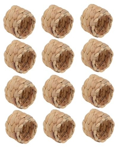 Ciieeo 12pezzi Anelli Per Tovaglioli Intrecciati Fatti Mano Anelli Rotondi Per Tovaglioli Intrecciati Per Decorazione Della Tavola Materiale Giacinto d Acqua Naturale
