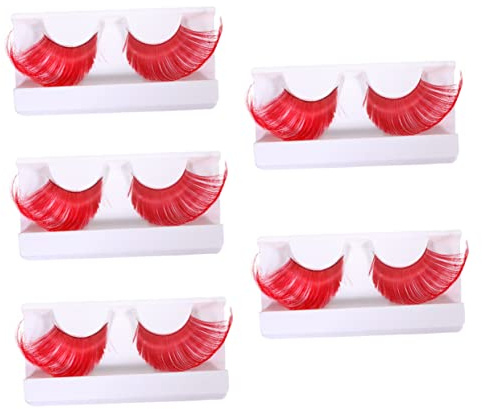 DEARMAMY 5pares Pestañas Postizas Largas para Mujer Pestañas Artificiales Extra Largas para Maquillaje de Halloween y Escenario de Performance