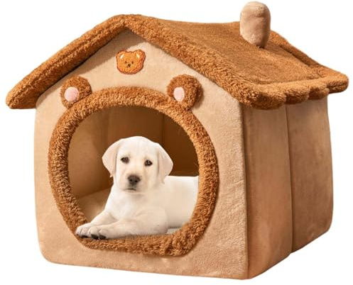 GkgWuxf Cuccia Chiusa per Gatti | Cuccia Morbida e Calda per Cuccioli Interni,Rifugio Invernale per Piccoli Animali Cane Coniglio | per Camera da Letto Soggiorno Balcone e Temperature Fredde