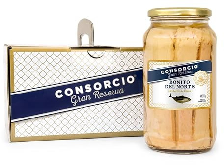 Consorcio Gran Reserva Bonito del Norte en Aceite de Oliva 900 g – Tarro de Cristal Premium – Regalo Gastronómico Ideal