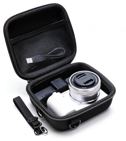 XANAD Hard Mirrorless Vlogging Cameras Case with Shoulder Straps Black | for Sony ZV-E10L/Alpha ZV-E10K/ZV-E10M2/ZVE10 II/ZV1F and 16-50mm Lens