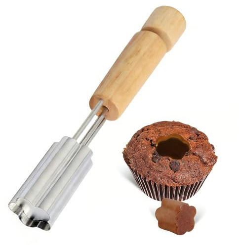 ApexPine Stainless Steel Cupcake Corer for Home Baking Filling Use | 1 pack stainless steel cupcake corer, flower shape cutter, for home baking cupcake cookie filling decoration