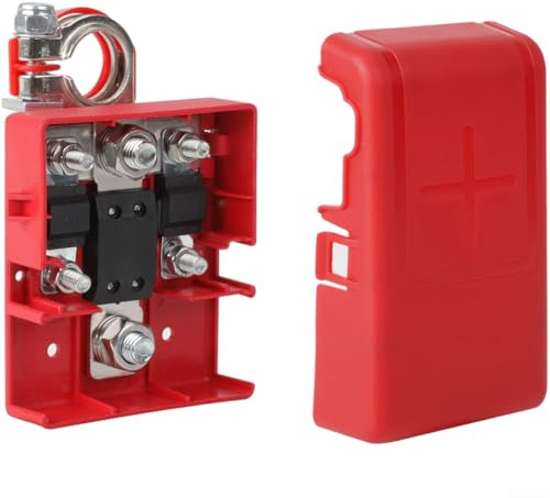 SageFurned Connettore terminale batteria fusibile a sgancio rapido per auto, 32 V, 400 A, rosso e nero, per 4 x 4 e roulotte (rosso)