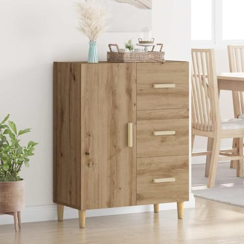 Frdhee Küchenschrank Eckschrank Klein,Sideboard Eiche handwerklich 34 x 69.5 x 90 cm Holzwerkstoff,Aufbewahrungsschrank für Esszimmer,Wohnzimmer,Büro