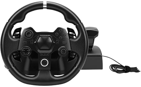 Plyisty 11-Zoll-Gaming-Lenkrad-Set, 270-Grad-Drehung mit 7-stufig Einstellbarer Empfindlichkeit und Programmierbaren Pedalen, für PC