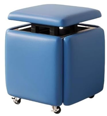 5-in-1-Ottomane, quadratisch, Leder, stapelbar und drehbar, für Wohnzimmer und Esszimmer, vielseitig, klein, Sofa, Stuhl, Bank
