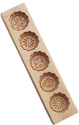 Modèles créatifs de biscuits en bois Multi-patterns Biscuits Outils de boulangerie Moules de gâteau de lune, B