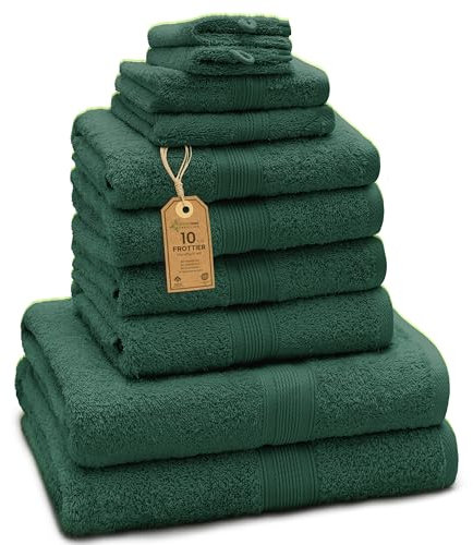 GREEN MARK Textilien Frottierset 10-teilig, dunkelgrün