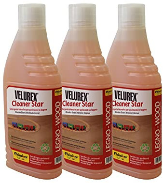 Chimiver Detergente multiuso per la pulizia del Parquet Verniciato - VELUREX CLEANER STAR KIT 3 PEZZI | Confezione da 3 flaconi da 1L cad.