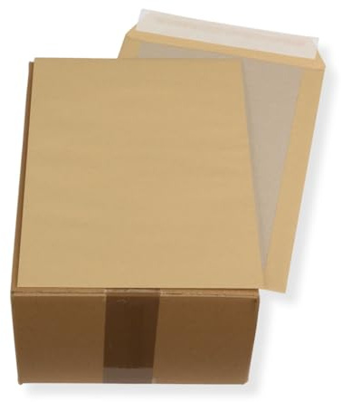 100 St. C4 Papprückwand Versandtaschen braun 120 gr. Kuvert Haftklebend Briefumschläge HK Briefhüllen