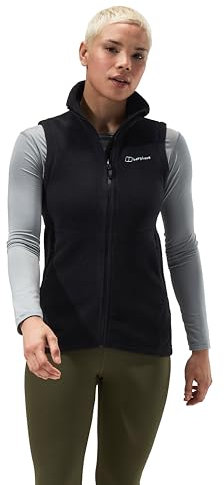 Berghaus Damen Prism Polartec Interactive Gilet Vest, Zusätzliche Wärme, Schmeichelnder Stil, Langlebig Full Zip Fleece, Schwarz, L
