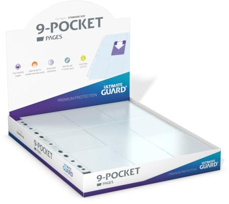 Ultimate Guard Unisex – Erwachsene 9-pocket Pages Ordnerseiten Für Ringordner, Durchsichtig, 227 X 291 Mm EU