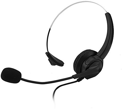 Annadue Cuffie Call Center Jack 2.5 mm Cuffie per Telefono con Microfono, Eliminazione del Rumore Cuffie Ergonomiche con Paraorecchie Rotanti a 360 °, per Telefoni ed Altri