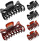 DXLing 6 Pièces Pinces à Cheveux en Plastique Clips Pinces à Griffes Antidérapant Griffe de Cheveux Épaisses Accessoires pour Cheveux Vintage Épingle à Cheveux pour Filles et Femmes - Noir et Marron