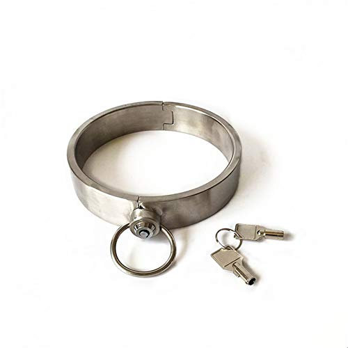 Metall Halsband SM Erotik Bondage Sex Halsbänder/Halsreif/O-Ring, Sklaven Fesseln Kragen, Druckschloss Mit Schlüssel, Erhältlich in DREI Größen, Unisex,L