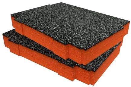 Shadow Foam Insert Pack compatible with Makpac Modular Systems | Cut and Peel Foam for Toolbox Organisation (Orange, 50mm)