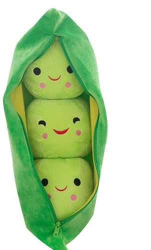 AOLIAY Süß GrüNe Erbsen-PlüSchpuppe 25cm Liebenswerte PlüSchtier Kreative Gewachsene Erbsen Sweet Cuddle Cotton Stuffed Toy Einzigartiges Gewachsenes Erbsenkissen