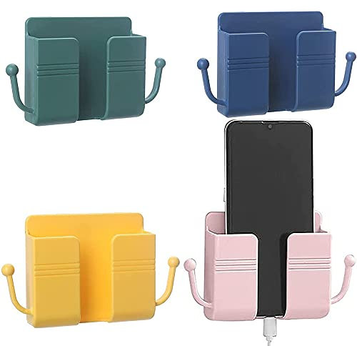 Zillary 4 Stück Fernbedienung Halter Organizer, Wandhalterung Organisator, Wand Fernbedienung Halterung, Wandhalterung Fernbedienung, für Home-Office-Schule, Remote-Bleistift, Telefonaufladung