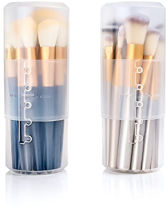 OCHEAL 2 Pack Transparent Plastic Makeup Brush Holders, Dual Use, Lightweight, Spacious