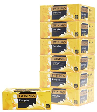 Twinings - Bustine da tè per tutti i giorni, 6 scatole da 100 bustine di tè con etichetta (600 totali)