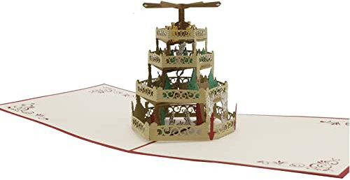 design3dkarten® Weihnachtspyramide, Weihnachtskarte Erzgebirge, 3D-karte Advent, klappkarte, Pop Up Karte