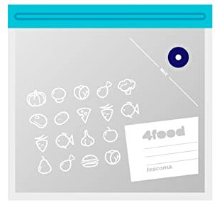 Tescoma 897054 Sacchetti per sottovuoto con chiusura a zip 21 x 22 cm, set 10 pz, linea 4FOOD