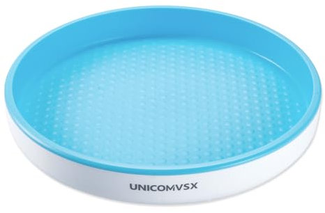 UNICOMVSX Especiero Giratorio, Organizador de Tocadiscos Lazy Susan 30cm, Cocina Especias Organizador, Cocina Giratorio Estante para Condimentos para Cocina Botellas/Cosmético/Armario/Baño-Azul