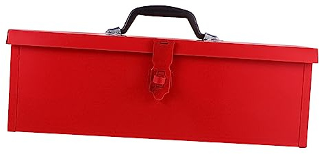 Uonlytech Boîte À Outils Métallique Rouge Portable 15.35In Rangement Étanche avec Grande Capacité Et Résistance Aux Chocs pour Bricolage Atelier
