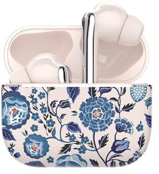 VQ Cath Kidston TWS Wireless Earbuds Skylark Earphones Wireless Bluetooth 5.3 & Enhanced Noise Cancelling (ENC) - Ear buds with 10H Play Time & 45H Charging Case Backup - Strawberry Garden Blue