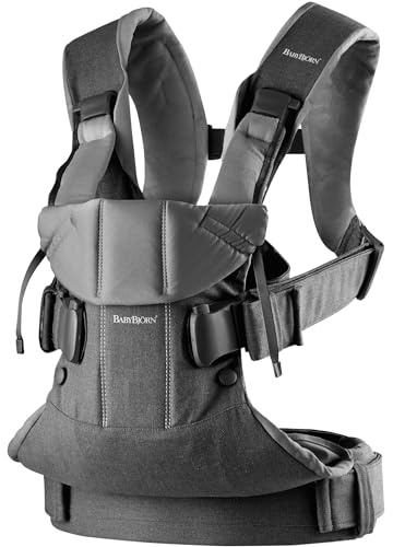 BabyBjörn Babytrage One, Gewebt mix, Jeansgrau/Dunkelgrau
