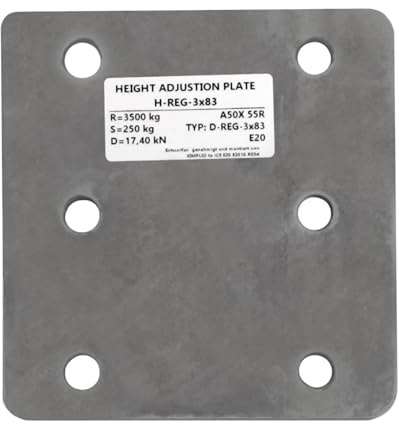 XIMPLIO Universelle Adapterplatte zur Höhenverstellung 3x83 der Anhängerkupplung für 4-Loch 83x56 mm AHK-Bock Flanschkugeln.verzinkt (ohne Schraubenset)