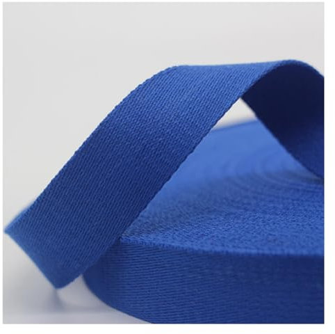 Rockreyoa 50 Yard Gurtband Twill Bunte Köperband Fischgrätenband Nahtband Baumwolle Schrägband für DIY Handwerk Nähen Basteln Handwerk Heimdekoration Geschenkverpackungen Blau 5cm