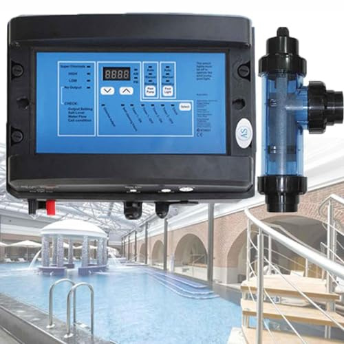 GYQSSD Salzwasser-Chlorinatorzelle, elektrolytisches Salz-Chlor-Generatorsystem, Schwimmbad-Salzchlorinator, 10-40℃ Wassertemperatur-Chlorinator, geeignet für Heimpool,10g/h
